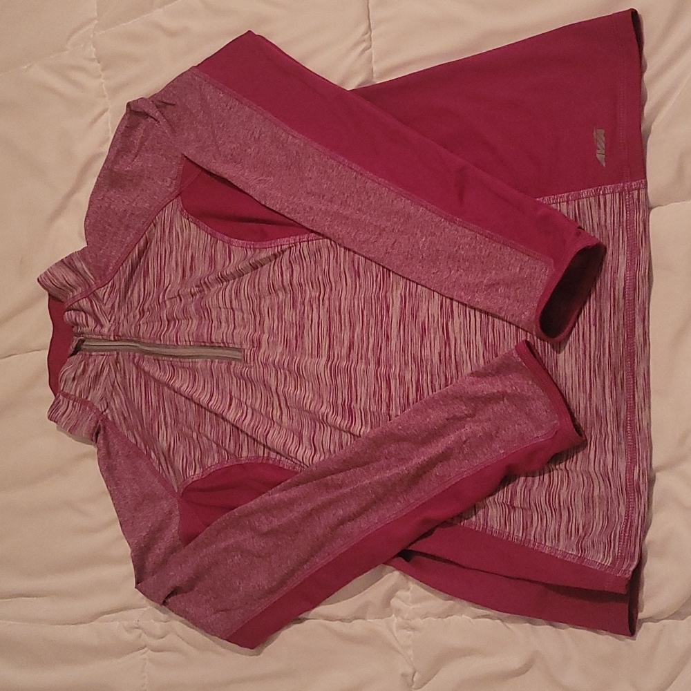 Avia brand purple long sleeve quarter-zip athletic shirt